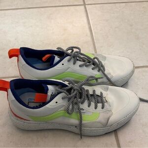 Vans White and Neon Green Sneakers